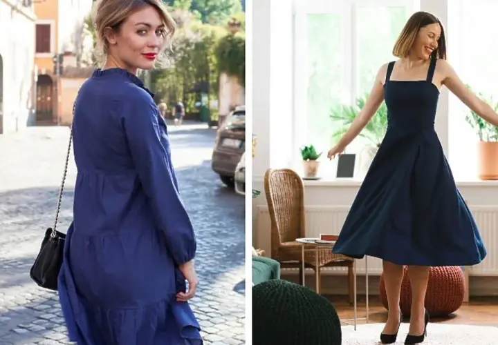 Granatowa sukienka: 5 stylowych zestawień, które zachwycą każdego